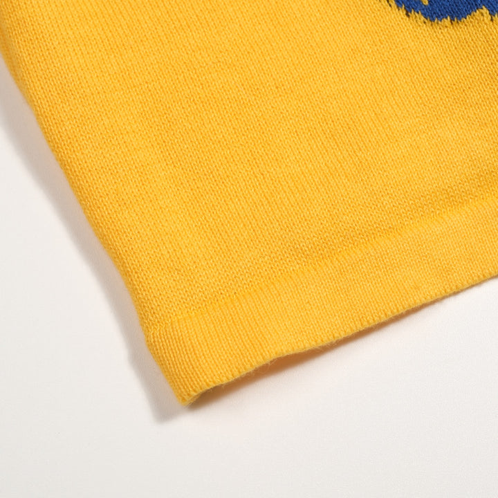 Men's Yellow 70s Fun Tiger Knit T-Shirt