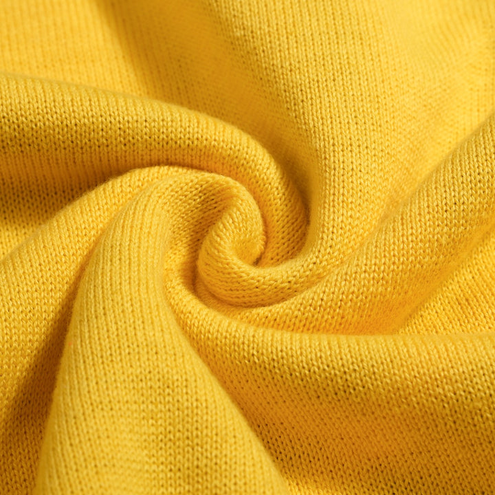 Men's Yellow 70s Fun Tiger Knit T-Shirt