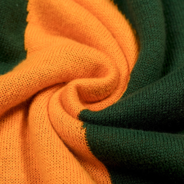 Women's Dark Green 70s Psychedelic Modern Short-Sleeve Pocket Knit Dress