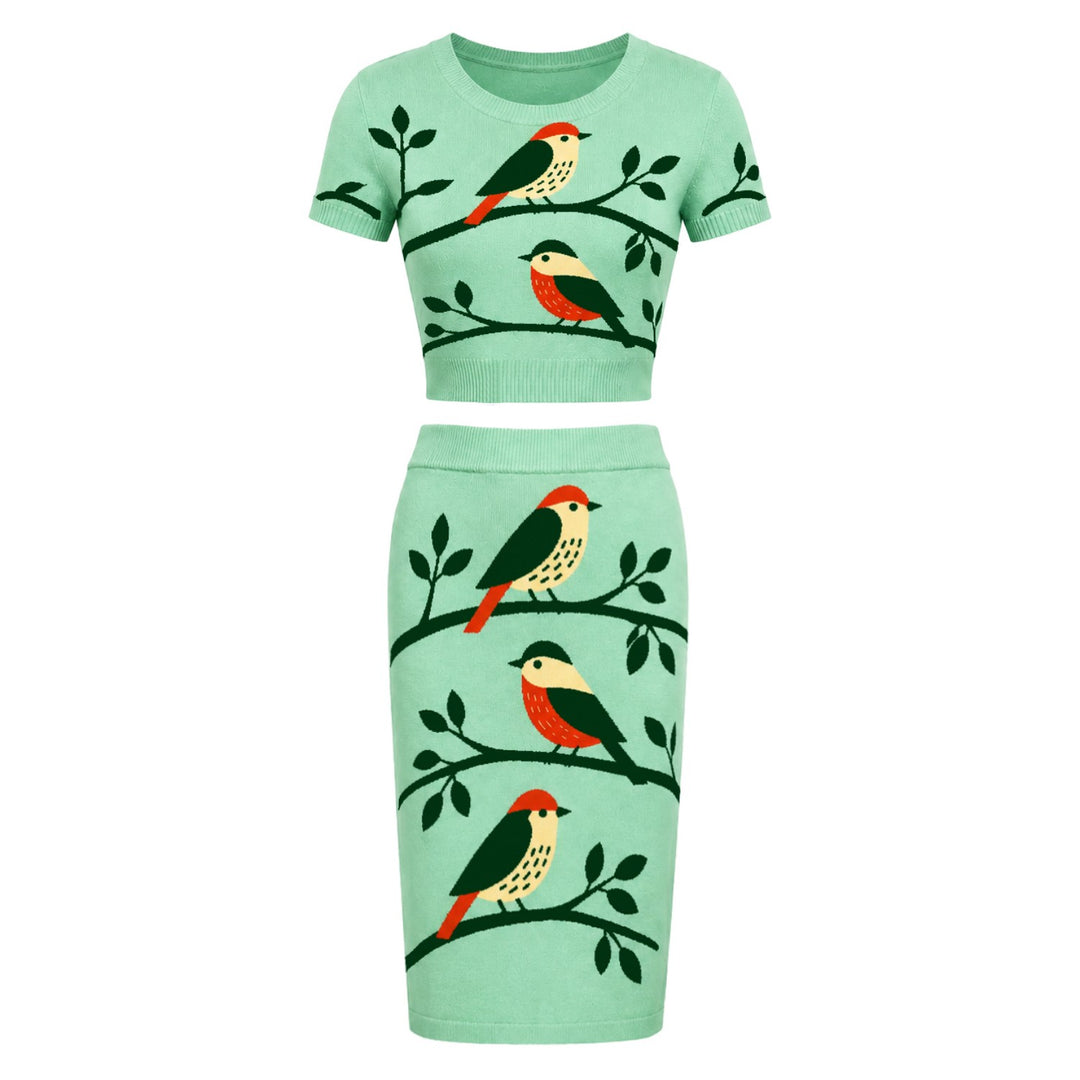 Damen 1970er Retro Pop Streifen Stil Kleid Set