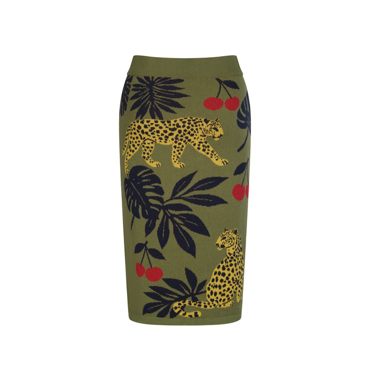 Women's Green Tropical Vacation Retro Style Dress Set