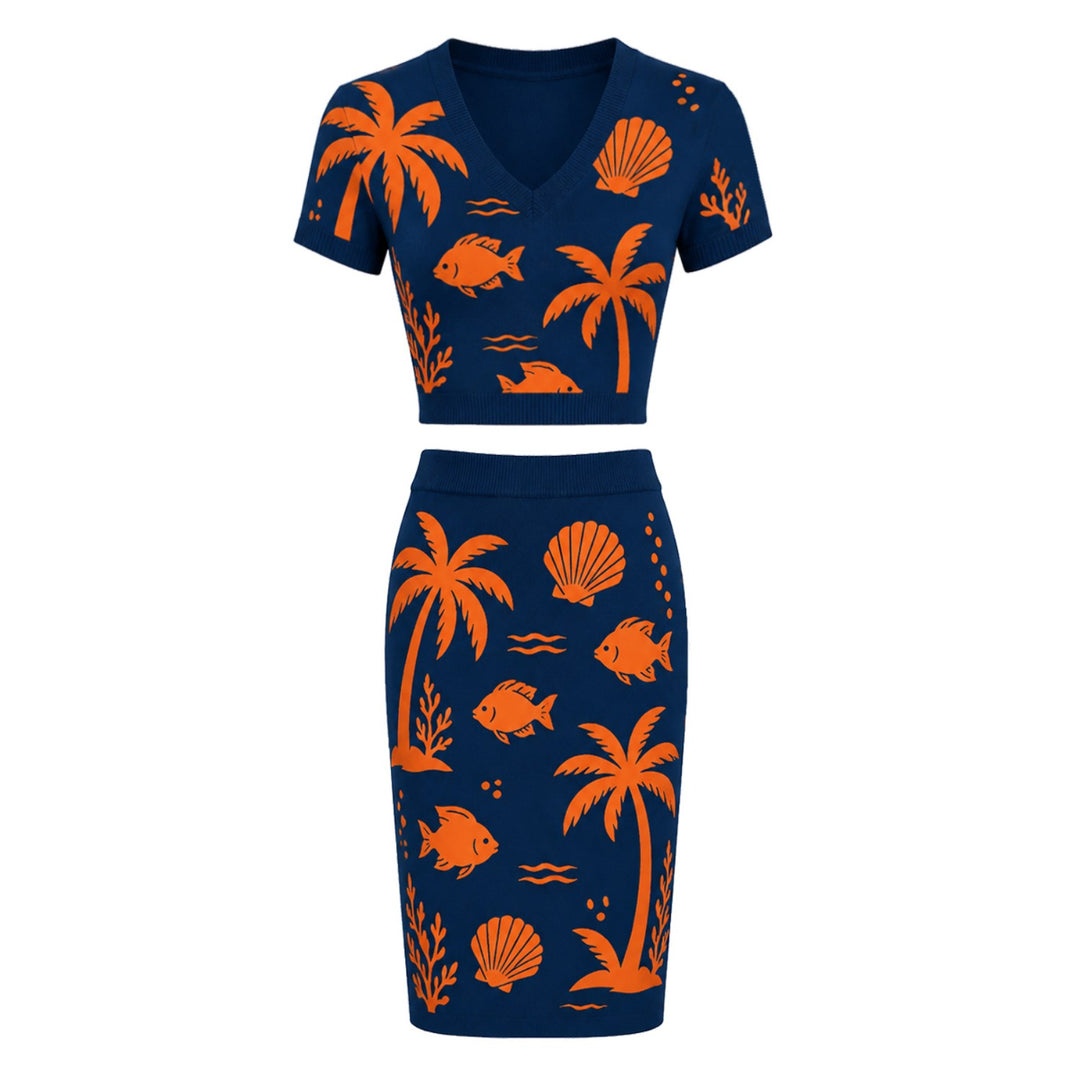 Dames 1970s Retro Pop Streep Stijl Jurk Set