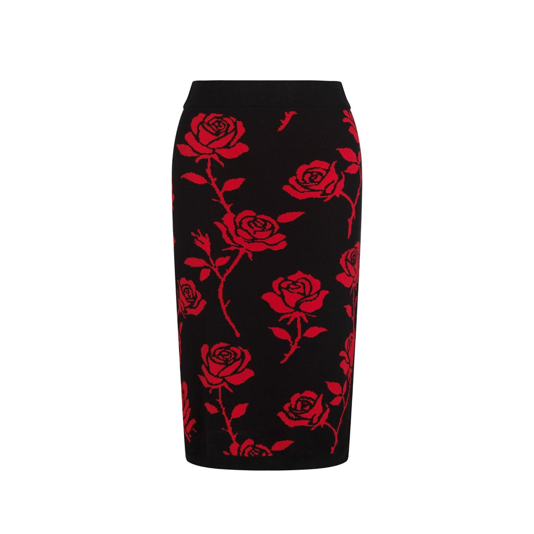 Women's polka dot rose jacquard dress set