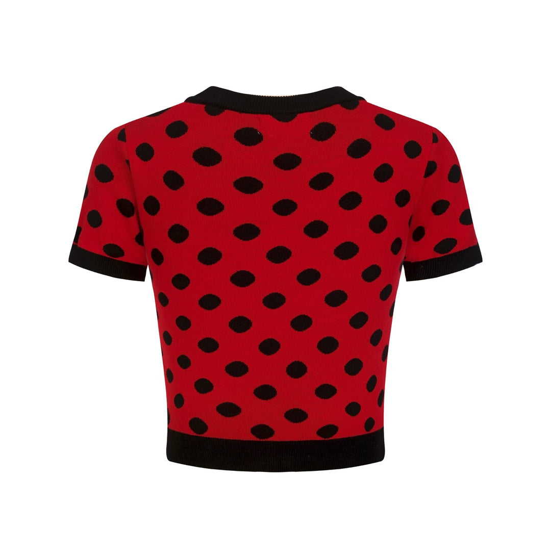 Women's polka dot rose jacquard dress set
