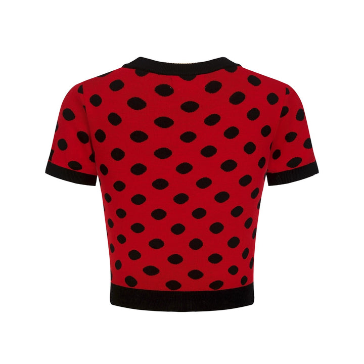Women's polka dot rose jacquard dress set