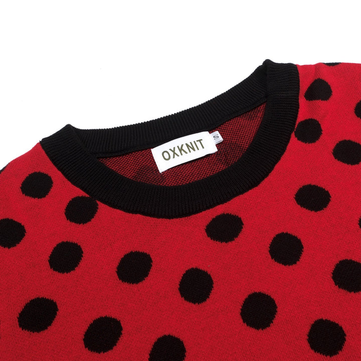 Women's polka dot rose jacquard dress set