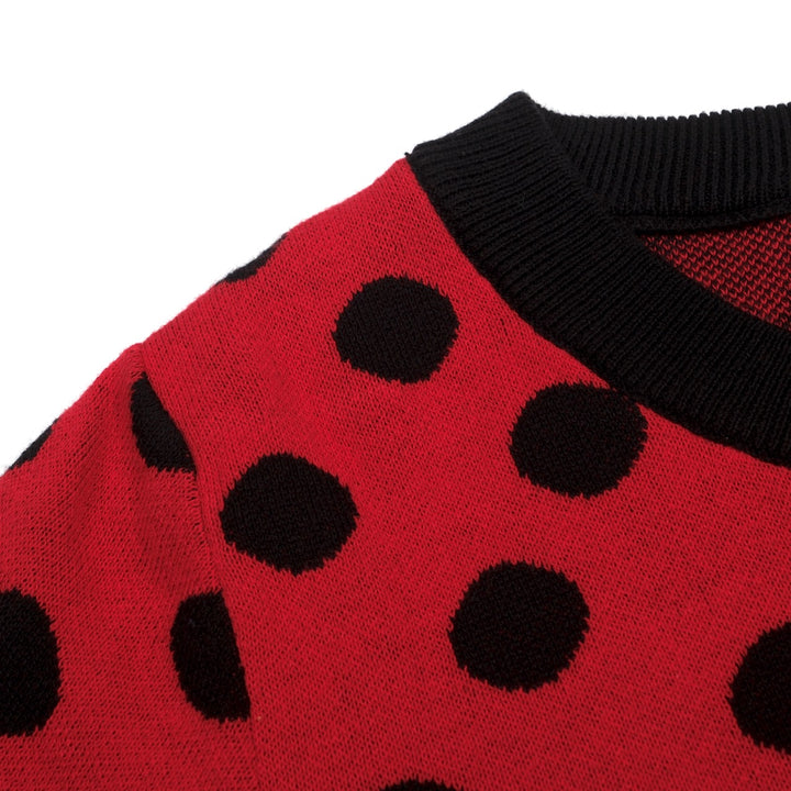 Women's polka dot rose jacquard dress set