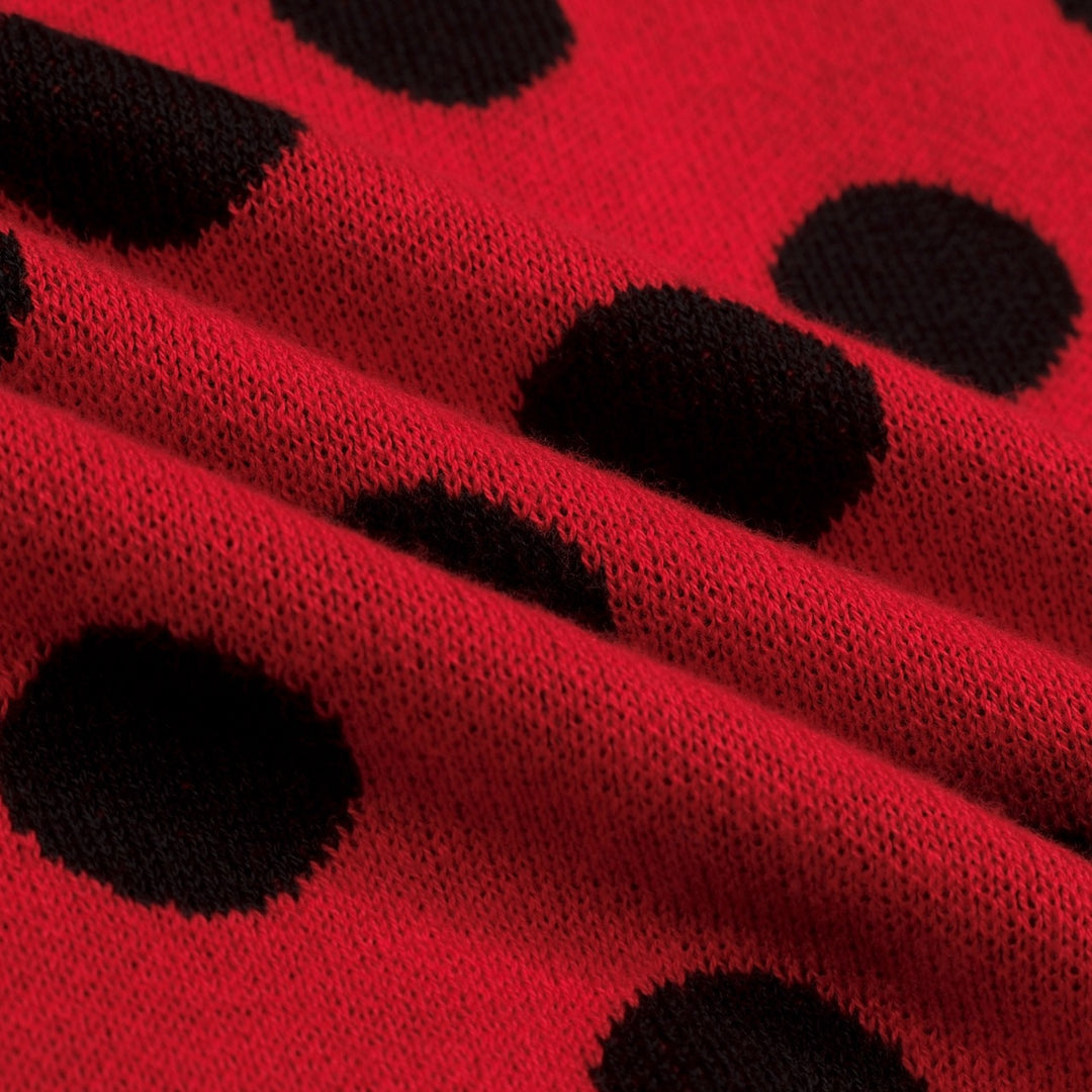 Women's polka dot rose jacquard dress set