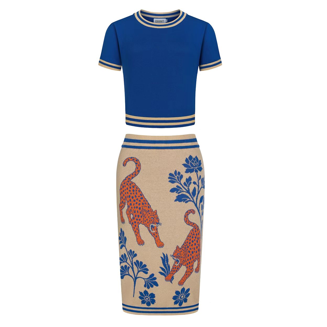Women's Exotic Retro Jacquard Dress Set – OXKnit