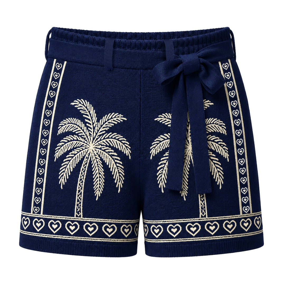 Hvide retro regnbuestribede strikshorts til mænd