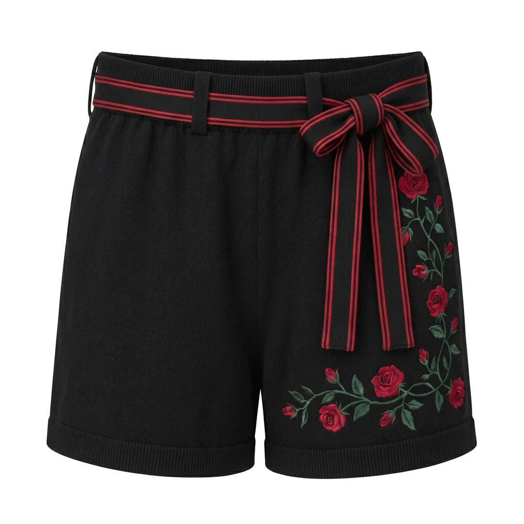 Pantalones cortos de punto blancos retro con rayas de arcoíris para hombre