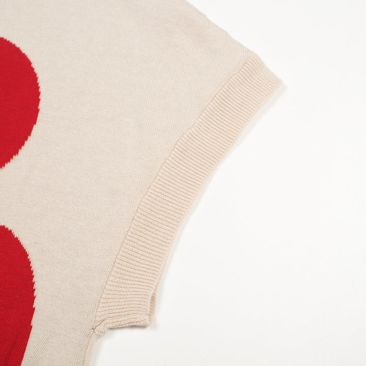 Women's Fun Tomato Jacquard Dolman Sleeve Knit T-Shirt