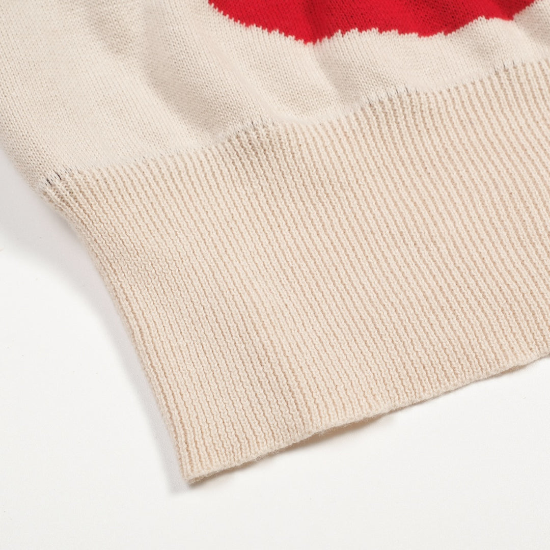 Women's Fun Tomato Jacquard Dolman Sleeve Knit T-Shirt