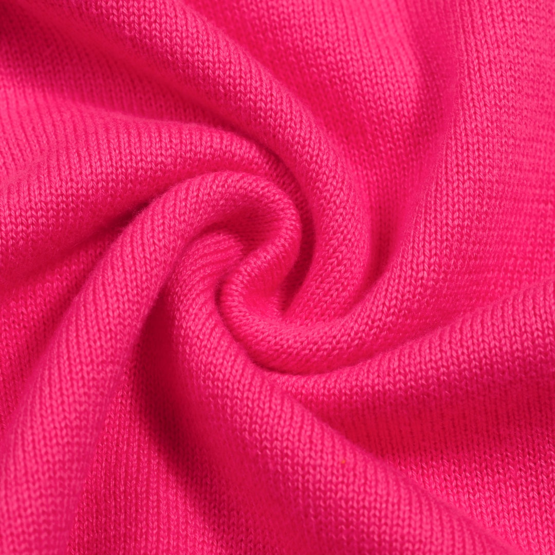 Damen Pinkes Süßes Katzen-Perlen-Strick-T-Shirt