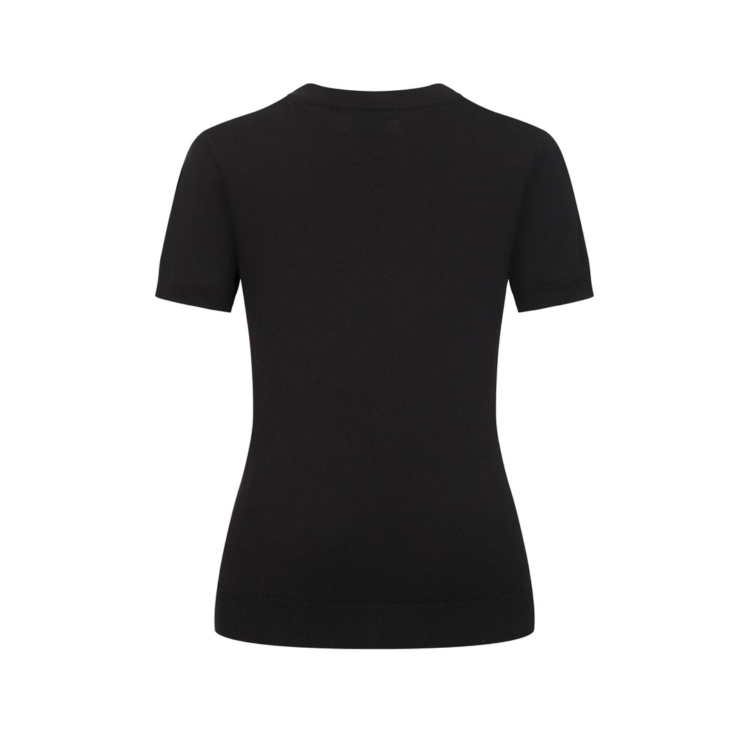 Women's Black Dark Mermaid Retro Knit T-Shirt