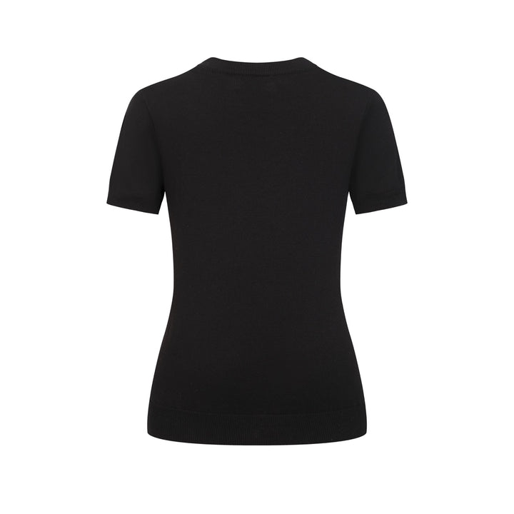 Women's Black Dark Mermaid Retro Knit T-Shirt