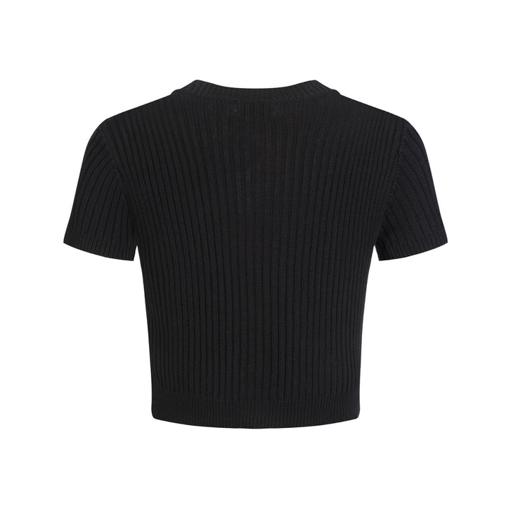Dames Zwarte Scorpion Cactus Geborduurd Gebreid Vest - Verkorte Lengte