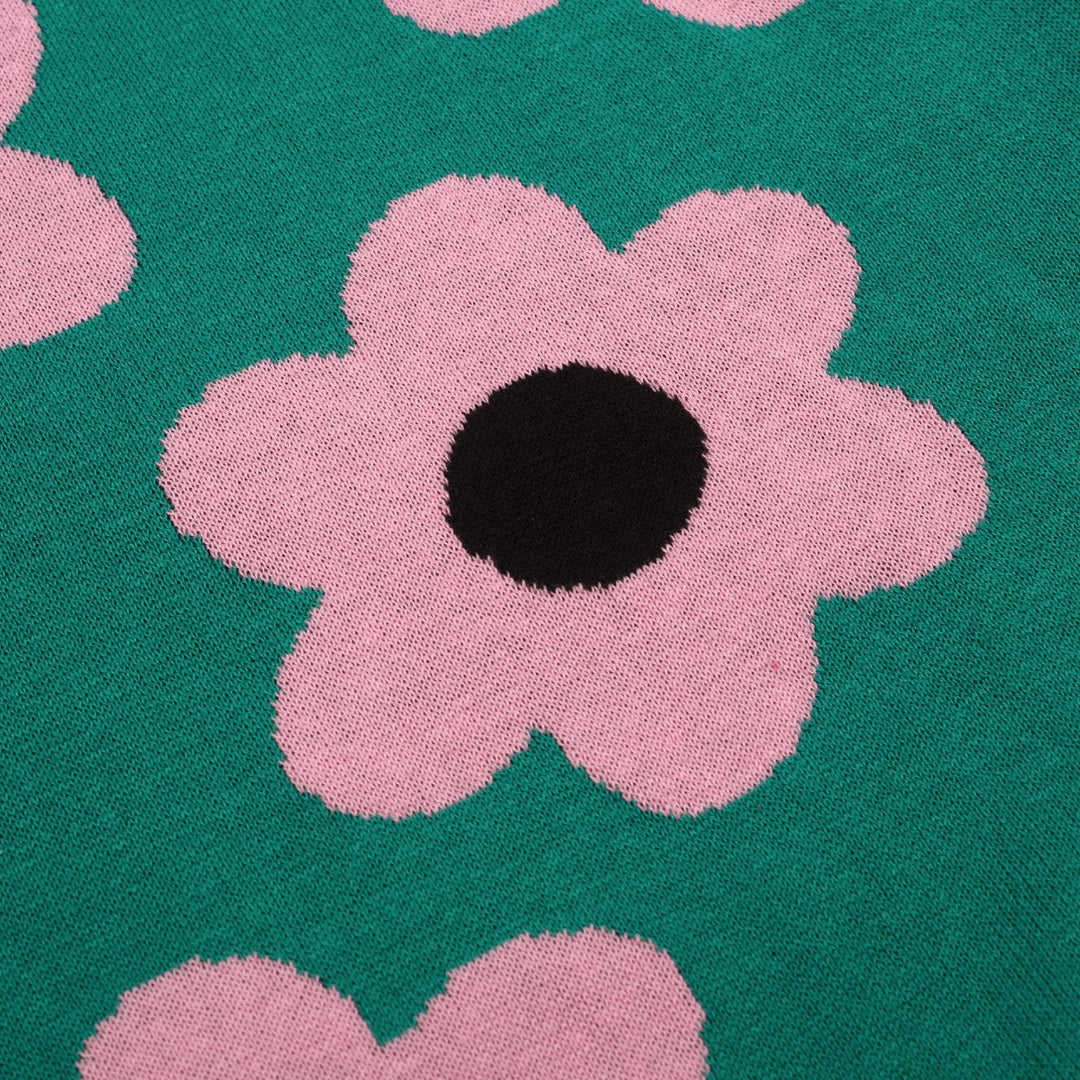 Women's 60s Floral Mod Jacquard Pocket Knit Dress