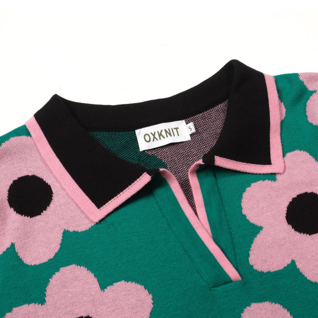 Women's 60s Floral Mod Jacquard Pocket Knit Dress