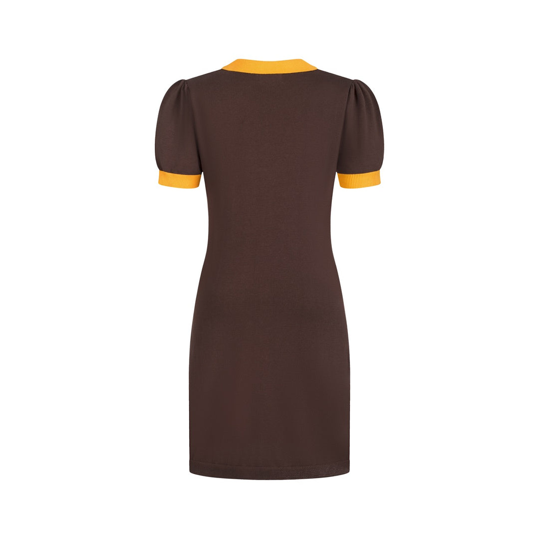 brown dress knit Cable Mini S / Espresso and 20% polyamide Brown Wool Knit Dress with