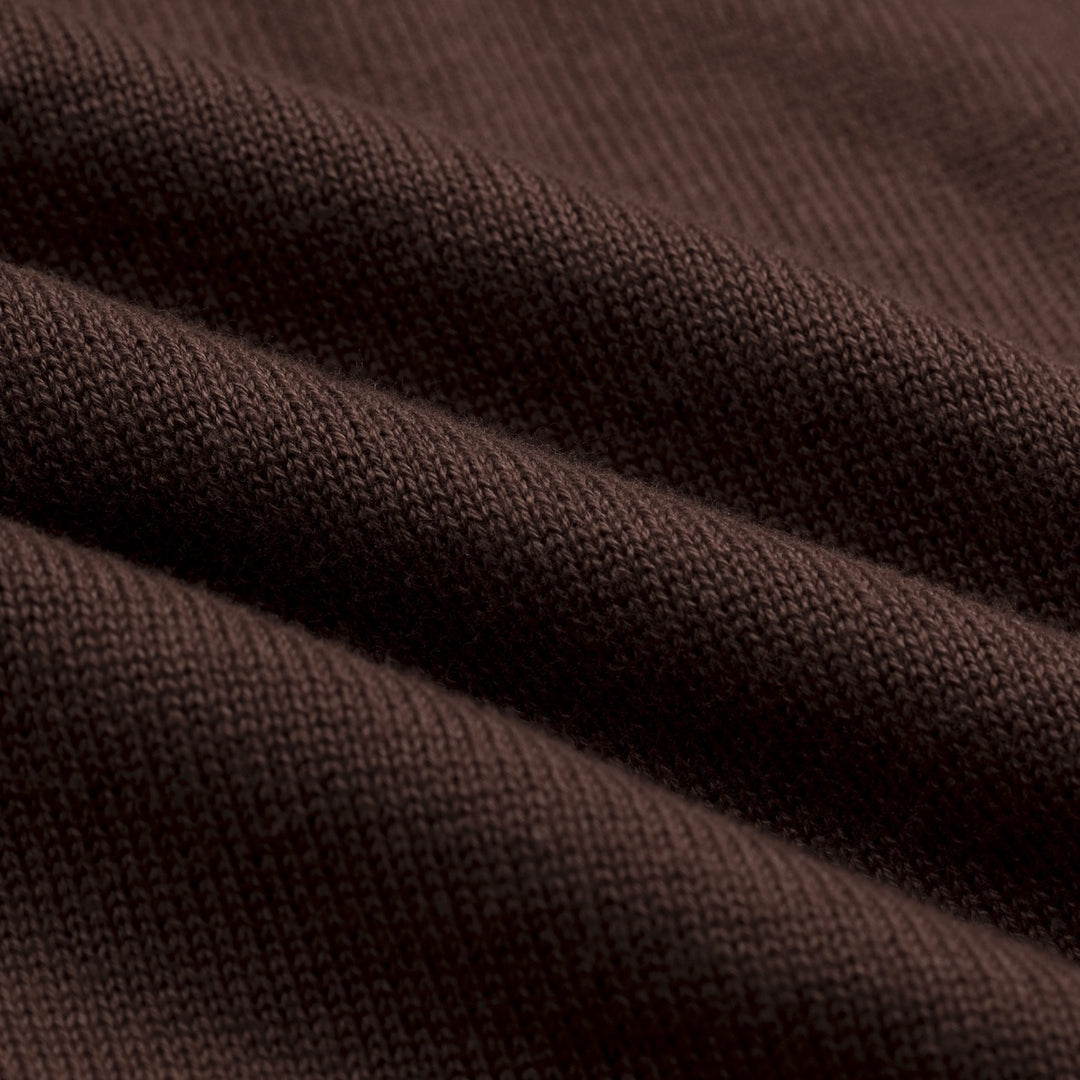 Women's Brown Vintage Sporty Pocket Short-Sleeve Knit Dress