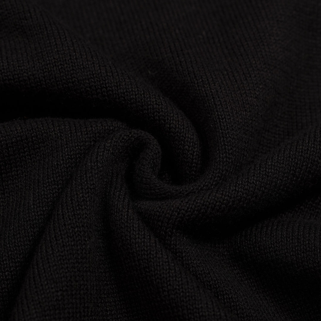 Women's Black Rainbow Lightning Pattern Pocket Short-Sleeve Knit Dress