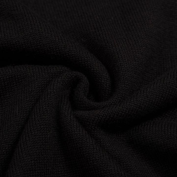 Women's Black Rainbow Lightning Pattern Pocket Short-Sleeve Knit Dress