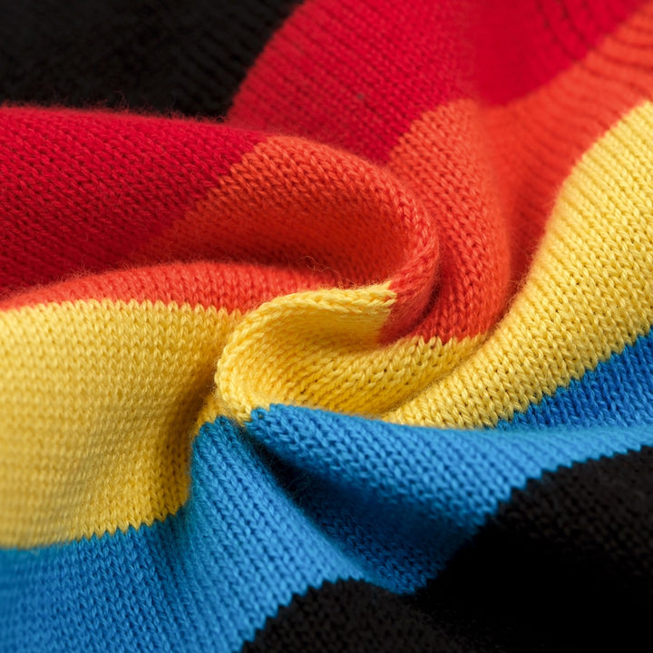 Women's Black 70s Rainbow Retro Knit Camisole Vest