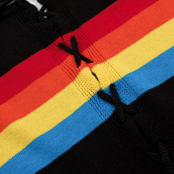 Women's Black 70s Rainbow Retro Knit Camisole Vest
