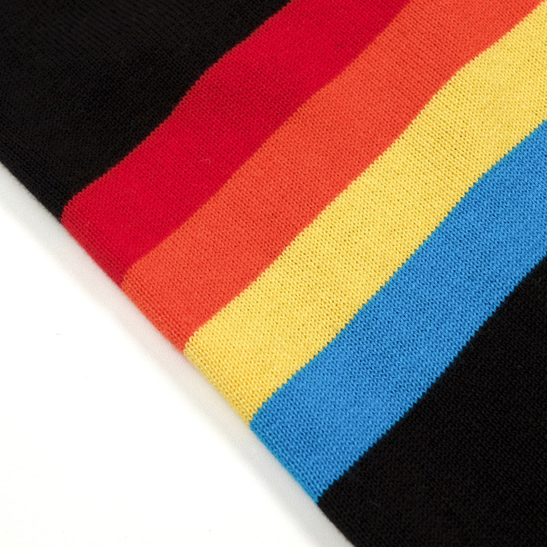 Women's Black 70s Rainbow Retro Knit Camisole Vest