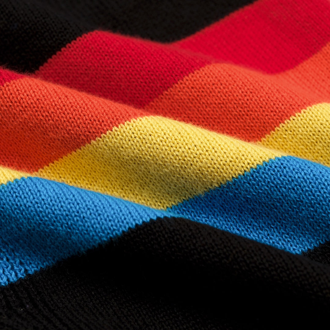 Women's Black 70s Rainbow Retro Knit Camisole Vest