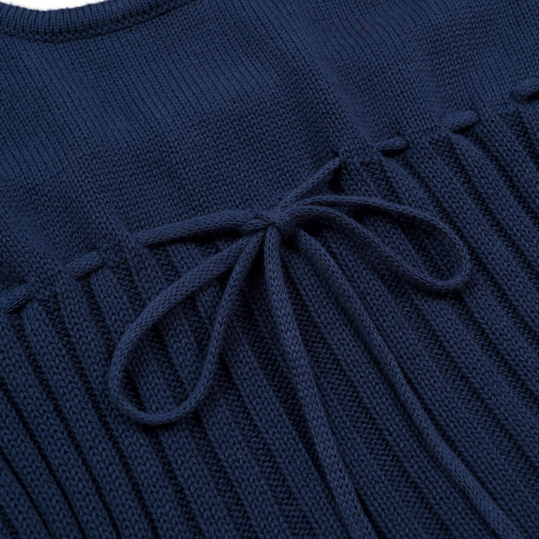 Mørkeblå minimalistisk camisole-strikket vest for kvinner