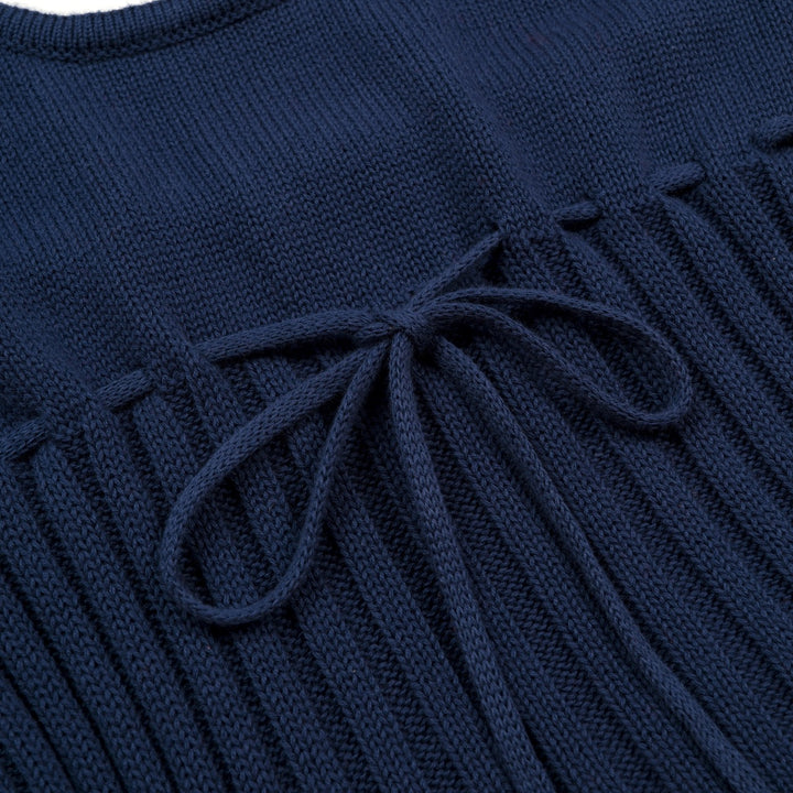 Mørkeblå minimalistisk camisole-strikket vest for kvinner
