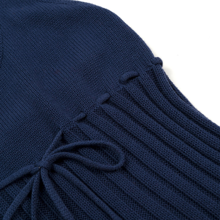 Mørkeblå minimalistisk camisole-strikket vest for kvinner