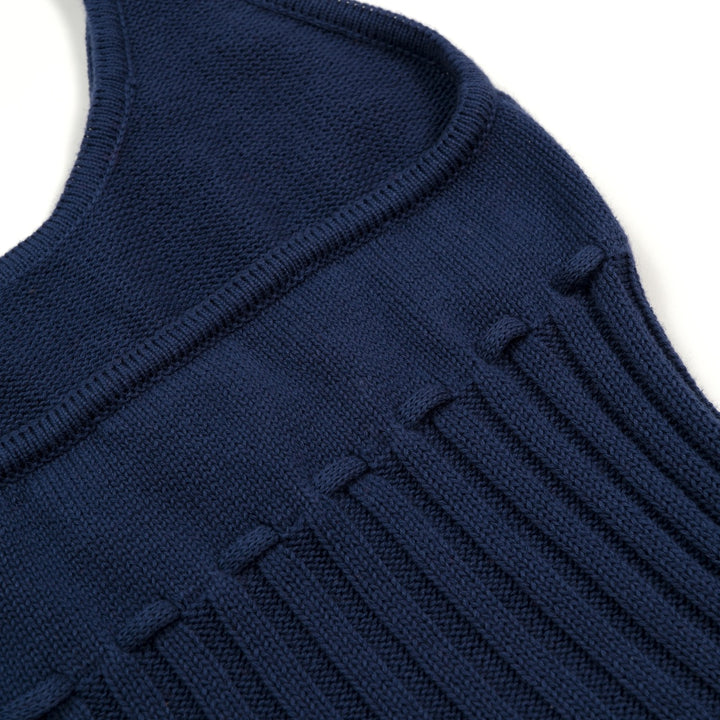 Mørkeblå minimalistisk camisole-strikket vest for kvinner