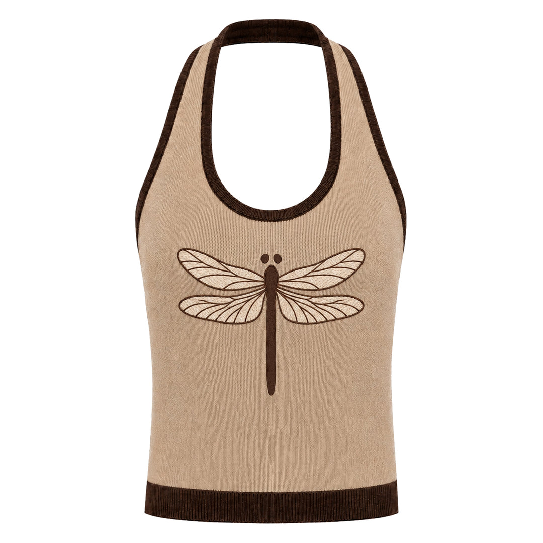Damen Apricot Lustiges Tropisches Botanisches Jacquard-Stricktop