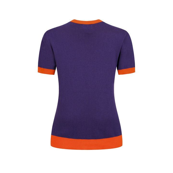 Dame Lilla Vintage Halloween Jacquard Strik T-shirt