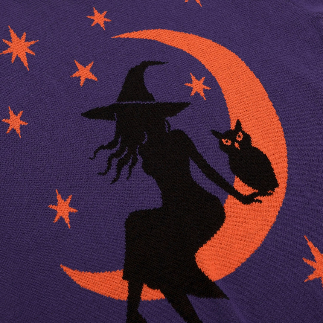 Dame Lilla Vintage Halloween Jacquard Strik T-shirt