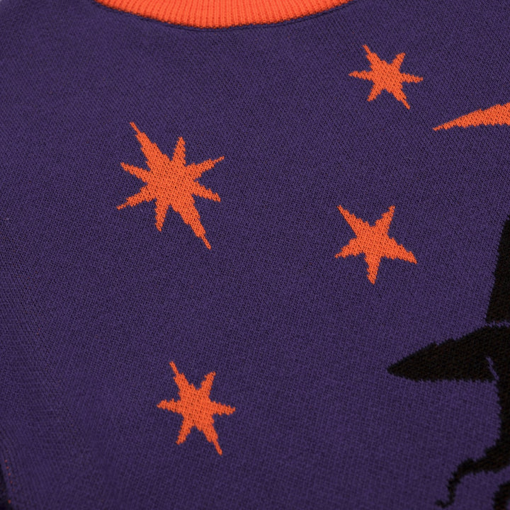 Dame Lilla Vintage Halloween Jacquard Strik T-shirt