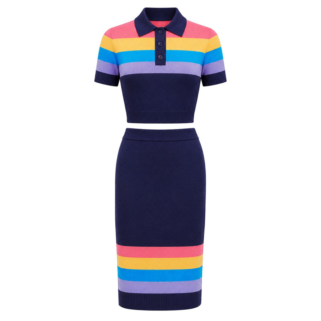 Damernas abstrakta pop retro jacquardklänningsset
