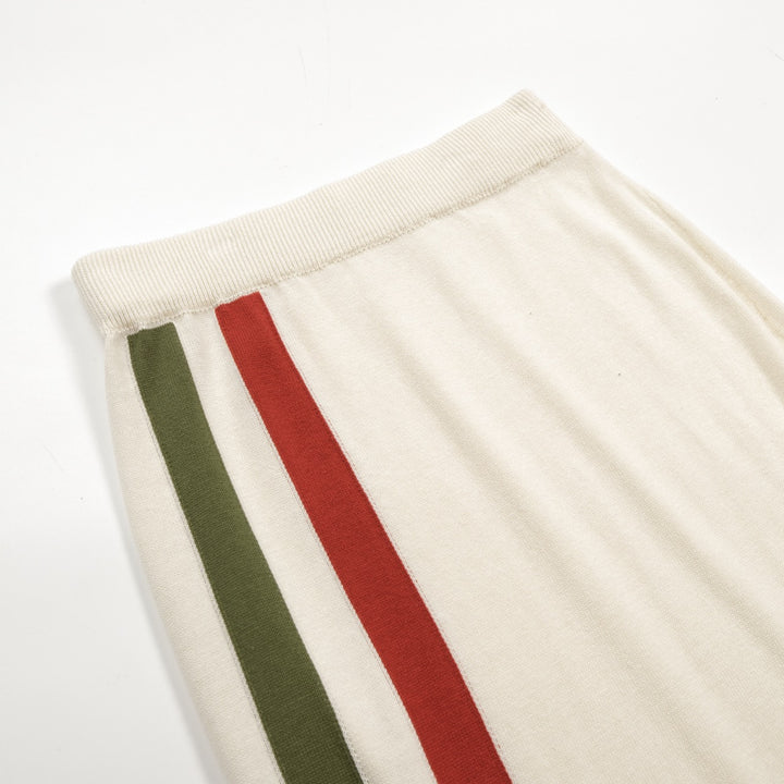 Conjunto de vestido a rayas color albaricoque de los años 70 estilo vacaciones italianas para mujer