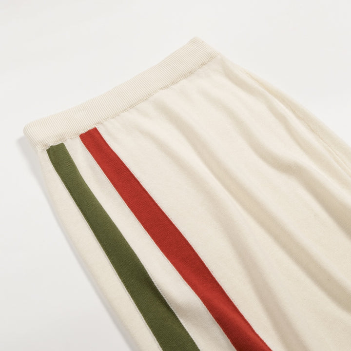 Conjunto de vestido a rayas color albaricoque de los años 70 estilo vacaciones italianas para mujer