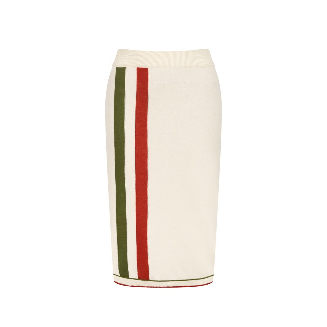 Conjunto de vestido a rayas color albaricoque de los años 70 estilo vacaciones italianas para mujer