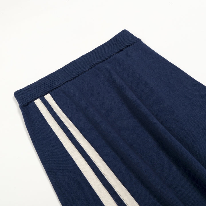 Women's Blue 70s Striped Collegiate Knit Vest Set Dress