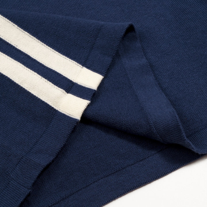 Women's Blue 70s Striped Collegiate Knit Vest Set Dress