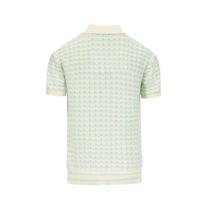 Polo Retro de Malha Verde Menta para Homem
