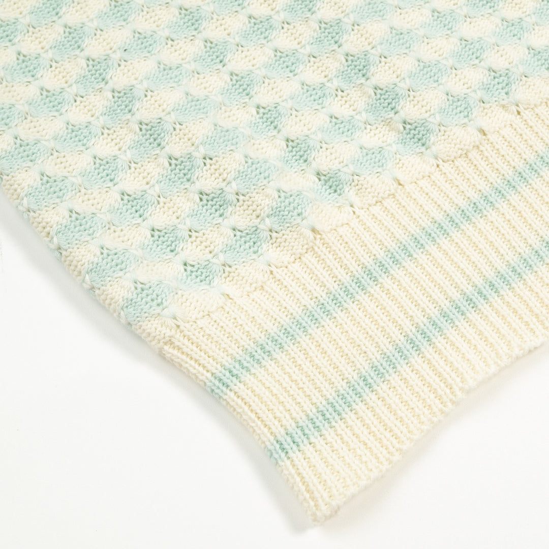 Polo Retro de Malha Verde Menta para Homem