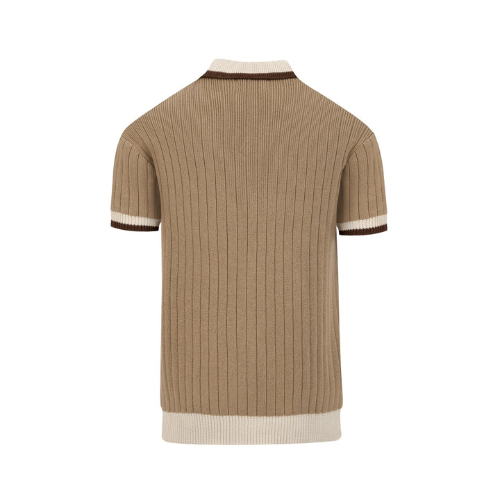 Herre 70'er Retro Old Money Casual Strik Polo Krave T-shirt