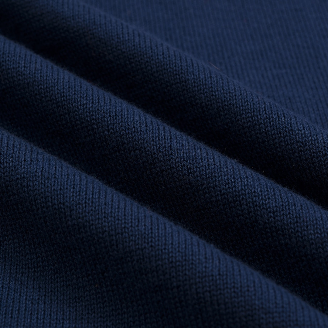 Herren Strick-Poloshirt mit gesticktem Herz in Marineblau