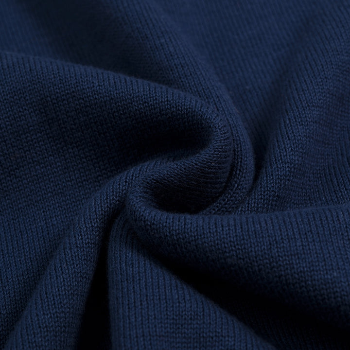 Herren Strick-Poloshirt mit gesticktem Herz in Marineblau